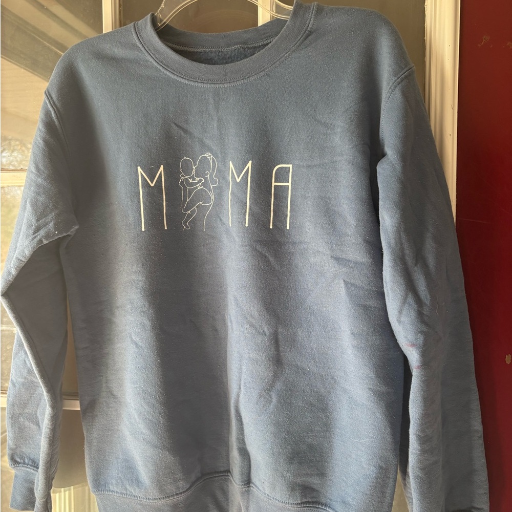 Blue  MAMA Graphic Sweatshirt
